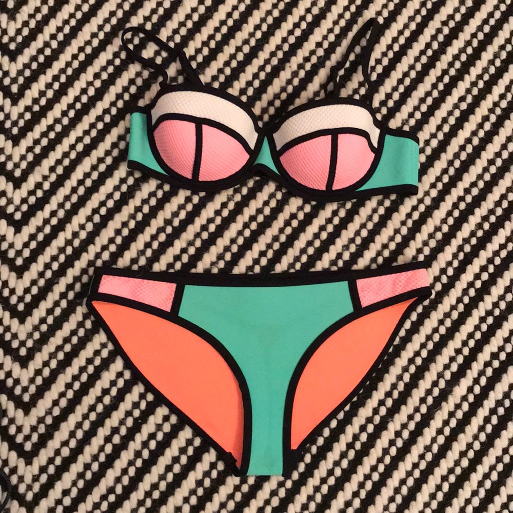 Triangl mint green & pink bathing suit